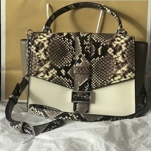 Michael Kors Mauve snake messenger satchel bag